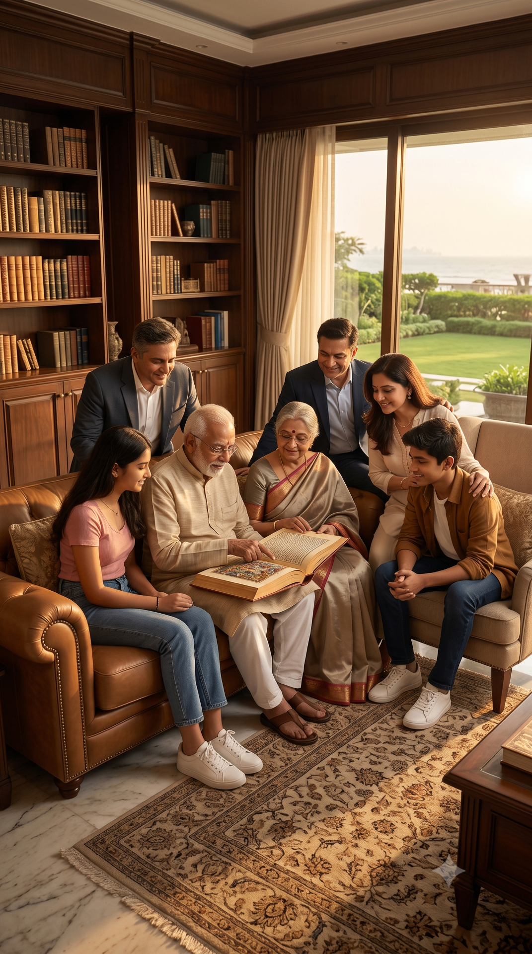 Family reading sacred scriptures together
